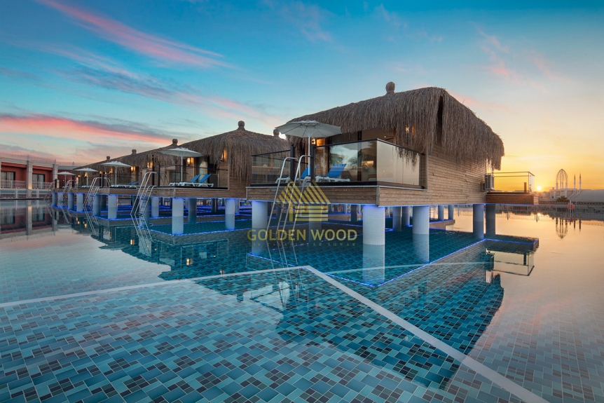 Granada Luxury Belek Maldiv Evleri, Cabana, Hasır Şemsiye ve Ahşap Köprü Uygulaması