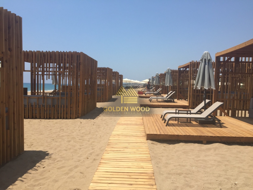 Paloma Finesse Ahşap Pavillon, Ahşap Bar, Pişirme Alanı, Havlu Desk Yürüme Yolu Çalışması.