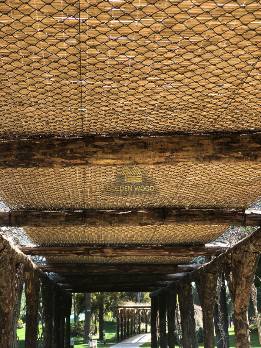 Regnum carya ahşap Pergole üzeri hasır kaplama